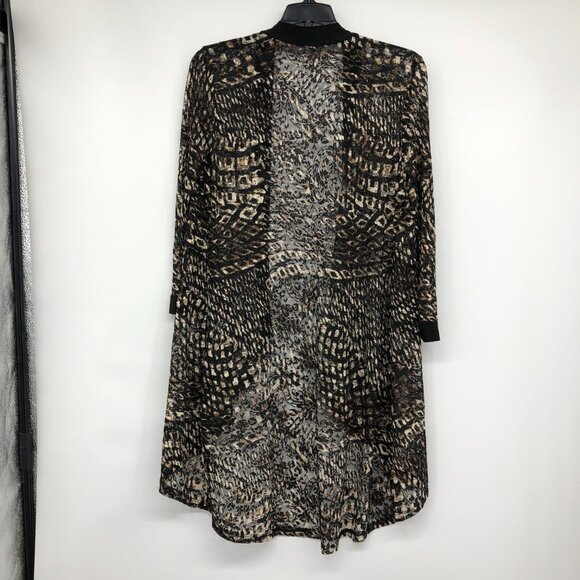 Initiatives Brown Abstract Patterned Robe Cardigan size M - Picture 2 of 15